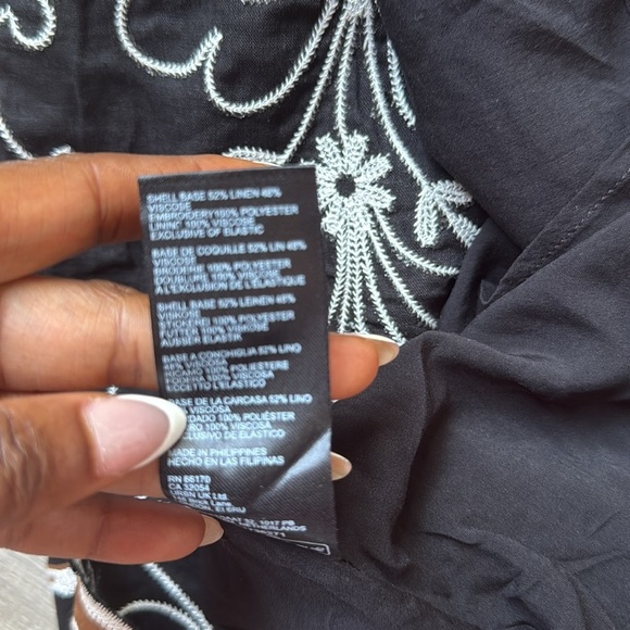 By Anthropologie Appliqué linen blend Midi Dress Medium - Picture 15 of 15